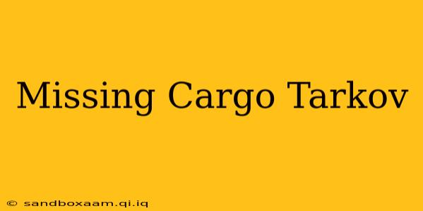 Missing Cargo Tarkov
