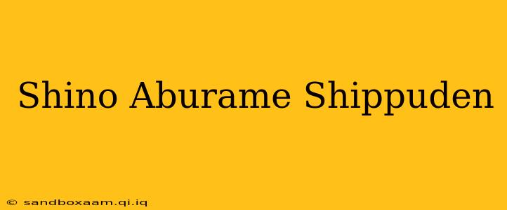 Shino Aburame Shippuden
