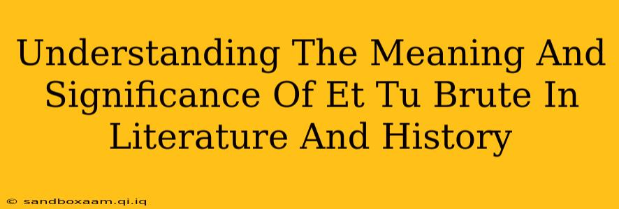 Understanding The Meaning And Significance Of Et Tu Brute In Literature And History