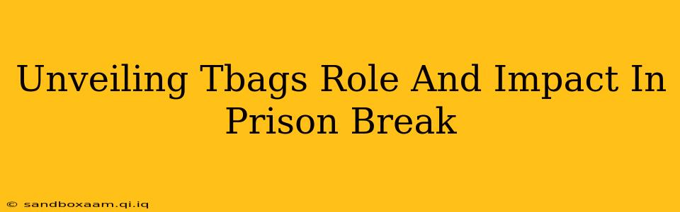Unveiling Tbags Role And Impact In Prison Break